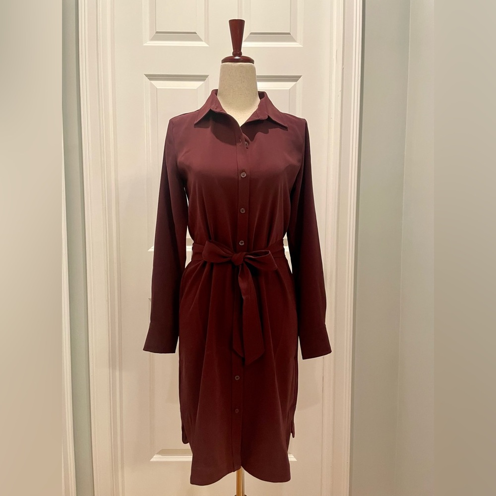 Ann Taylor Burgundy Shirt Dress, size XS